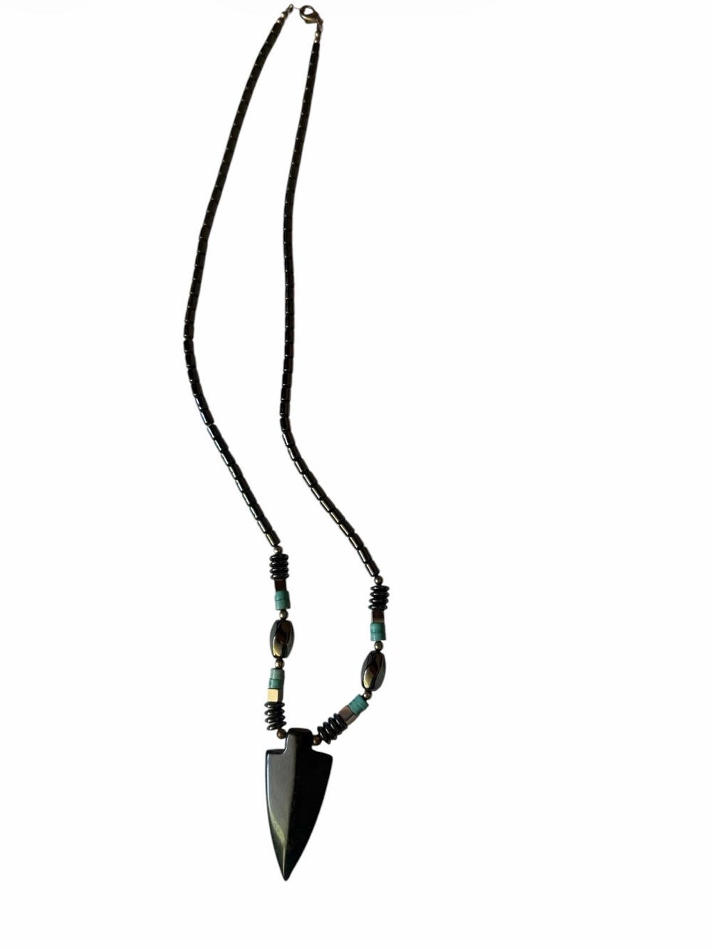 Black Arrowhead Beaded Necklace - Fashion Jewelry